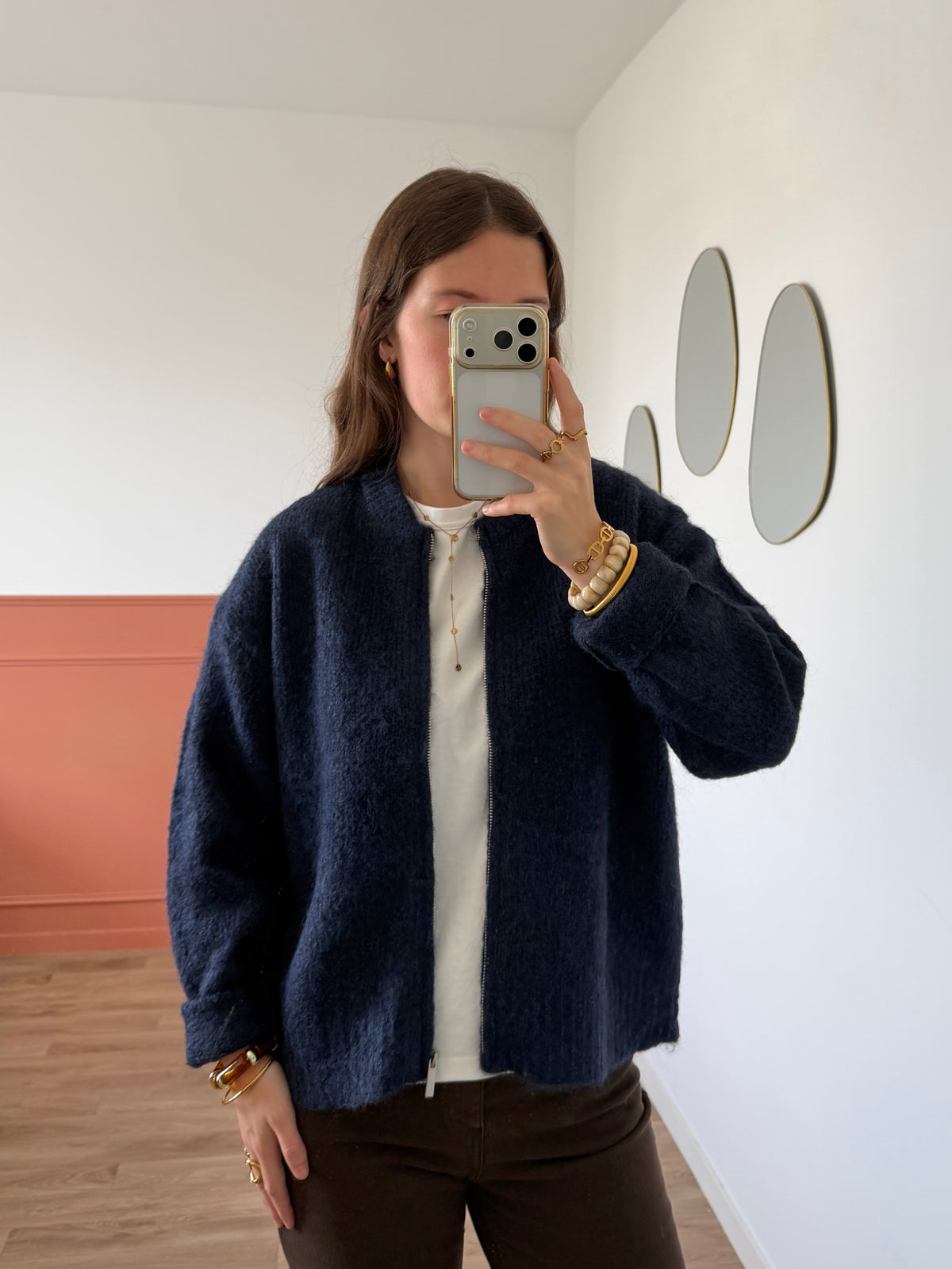 Gilet zippé SOPHIE bleu marine