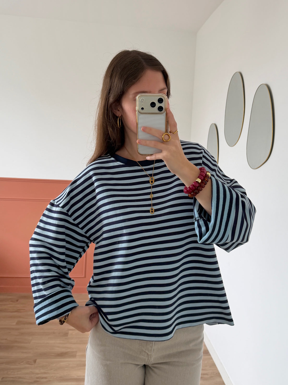 T-shirt BLEUENN bleu et marine