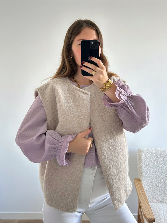 Veste sans manches LINA beige