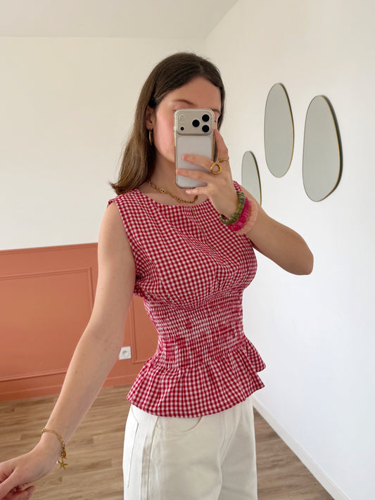 Top TINA vichy rouge