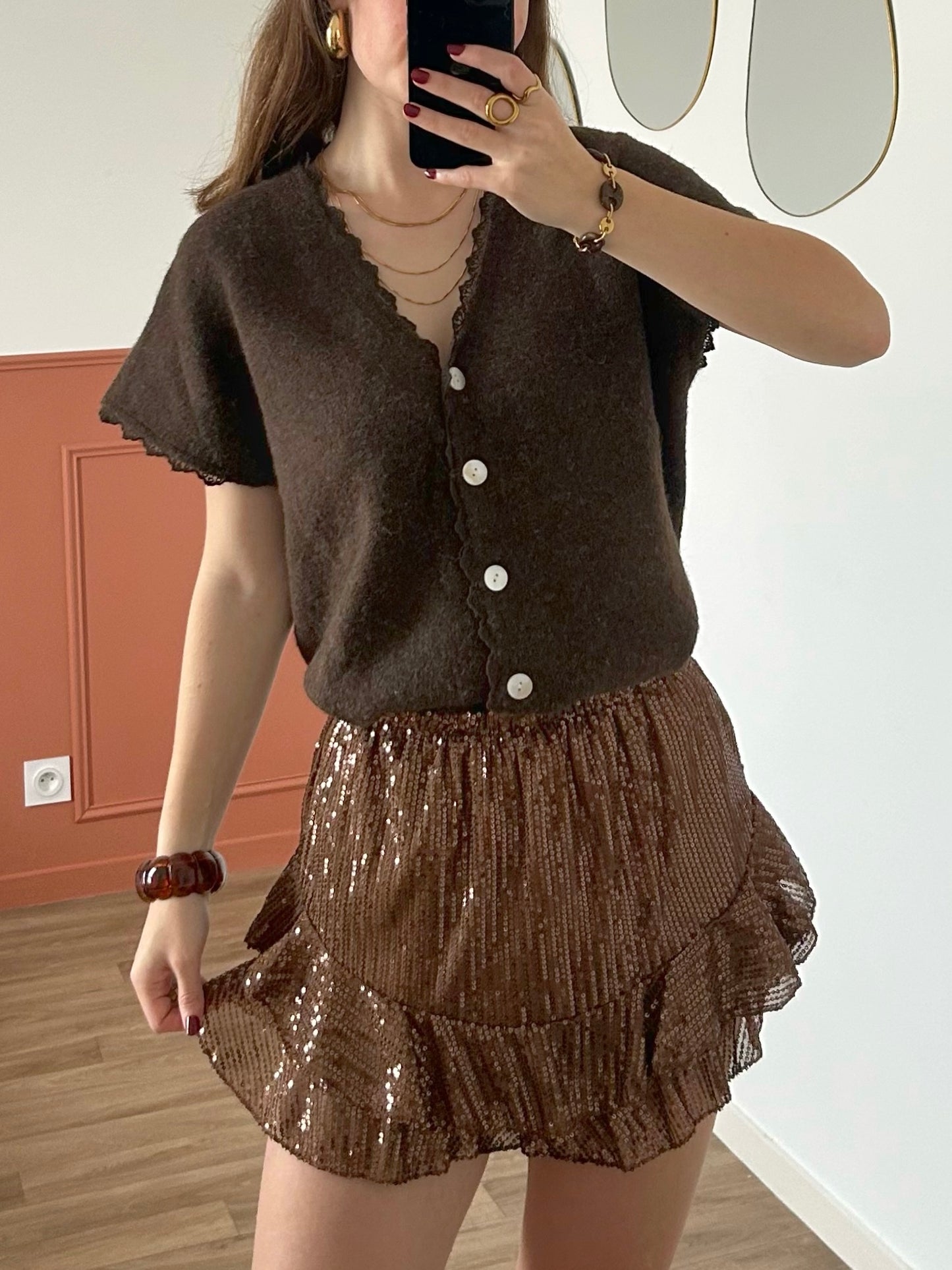 Jupe-short SERENA marron