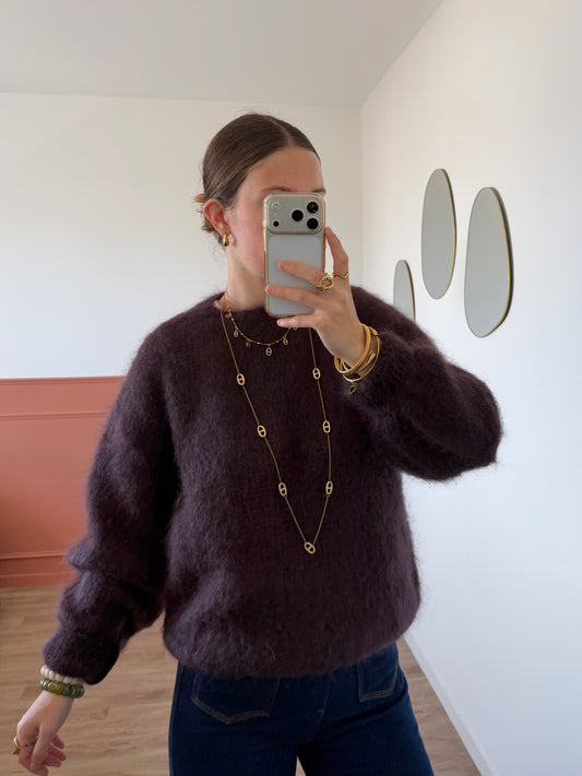 Pull MOHAIR marron