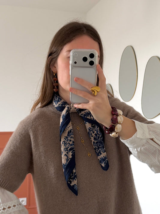 Foulard LÉA bleu marine