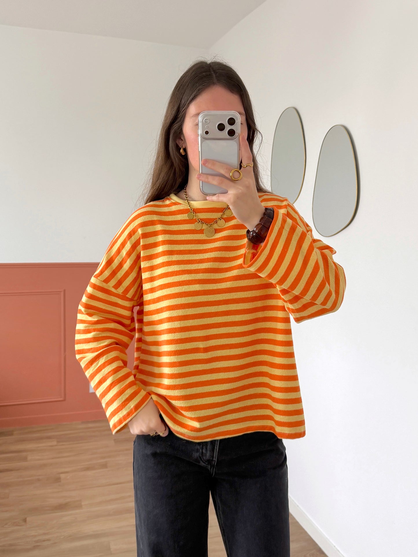 T-shirt ENORA jaune et orange