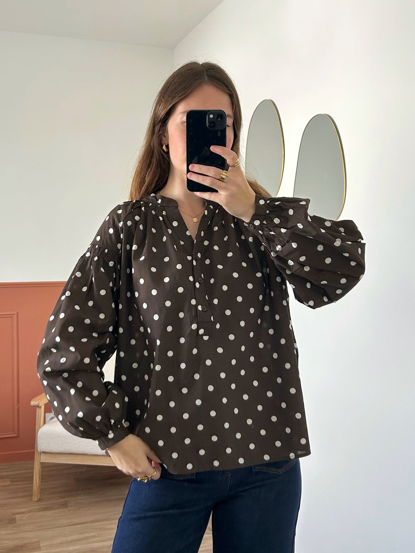 Blouse ANNE-SOPHIE chocolat