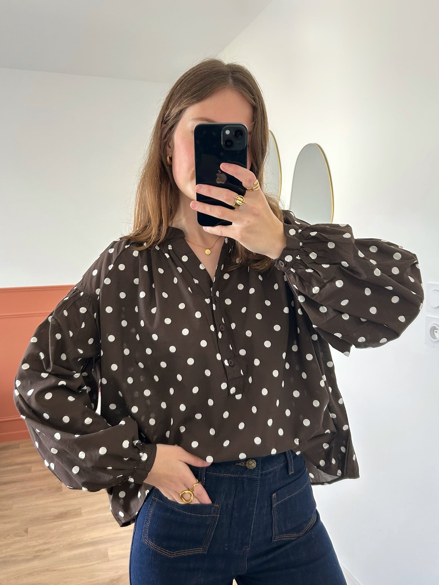 Blouse ANNE-SOPHIE chocolat