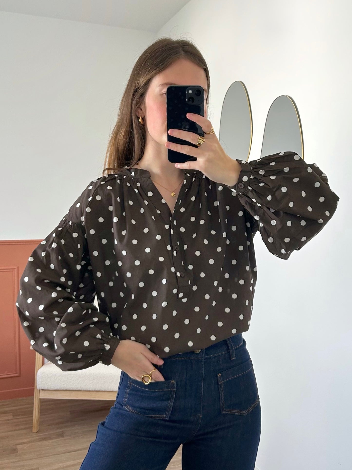 Blouse ANNE-SOPHIE chocolat