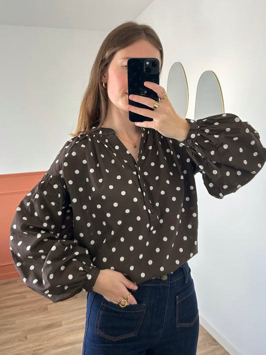 Blouse ANNE-SOPHIE chocolat