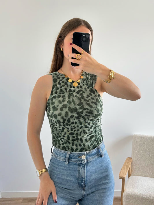 Body NOLWEN léopard vert
