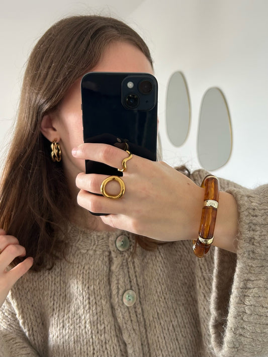 Boucles d'oreilles CAMÉLIA dorées