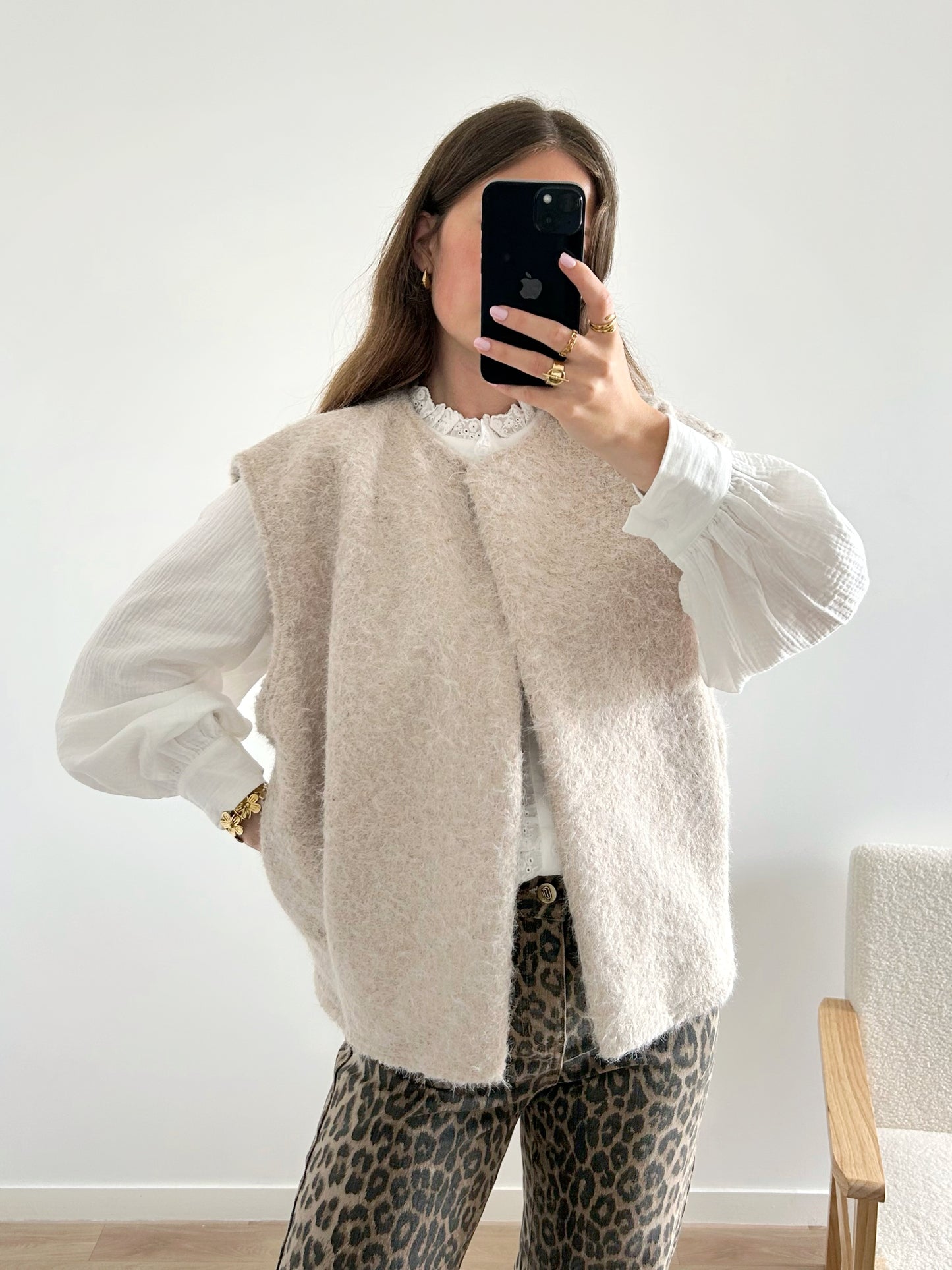 Veste sans manches LINA beige