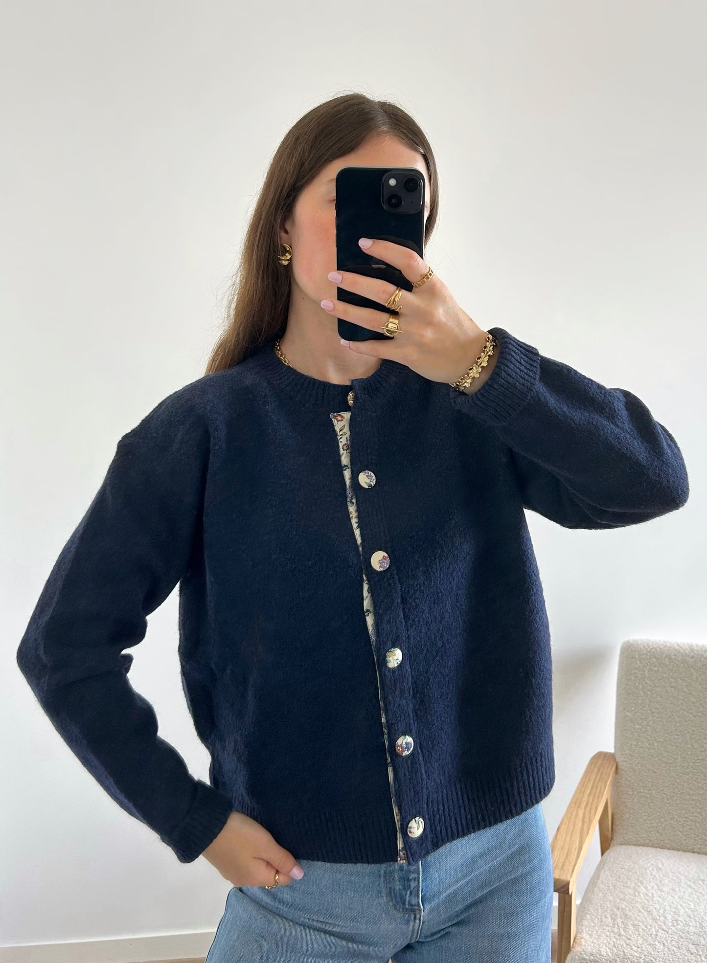 Cardigan ELISA bleu marine