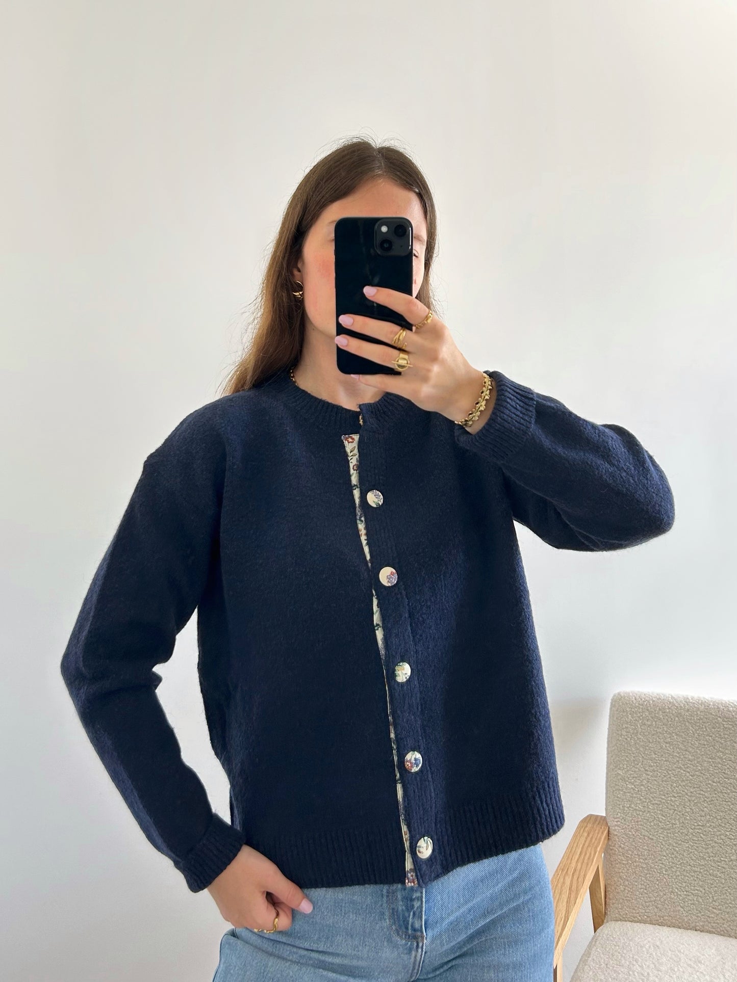 Cardigan ELISA bleu marine