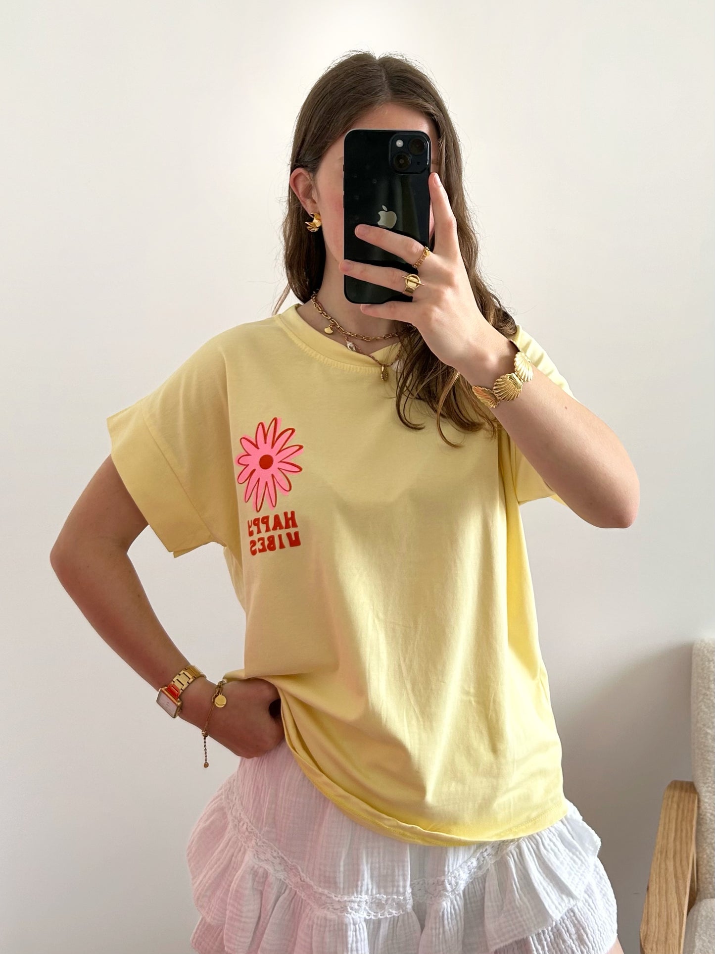 T-shirt HAPPY jaune