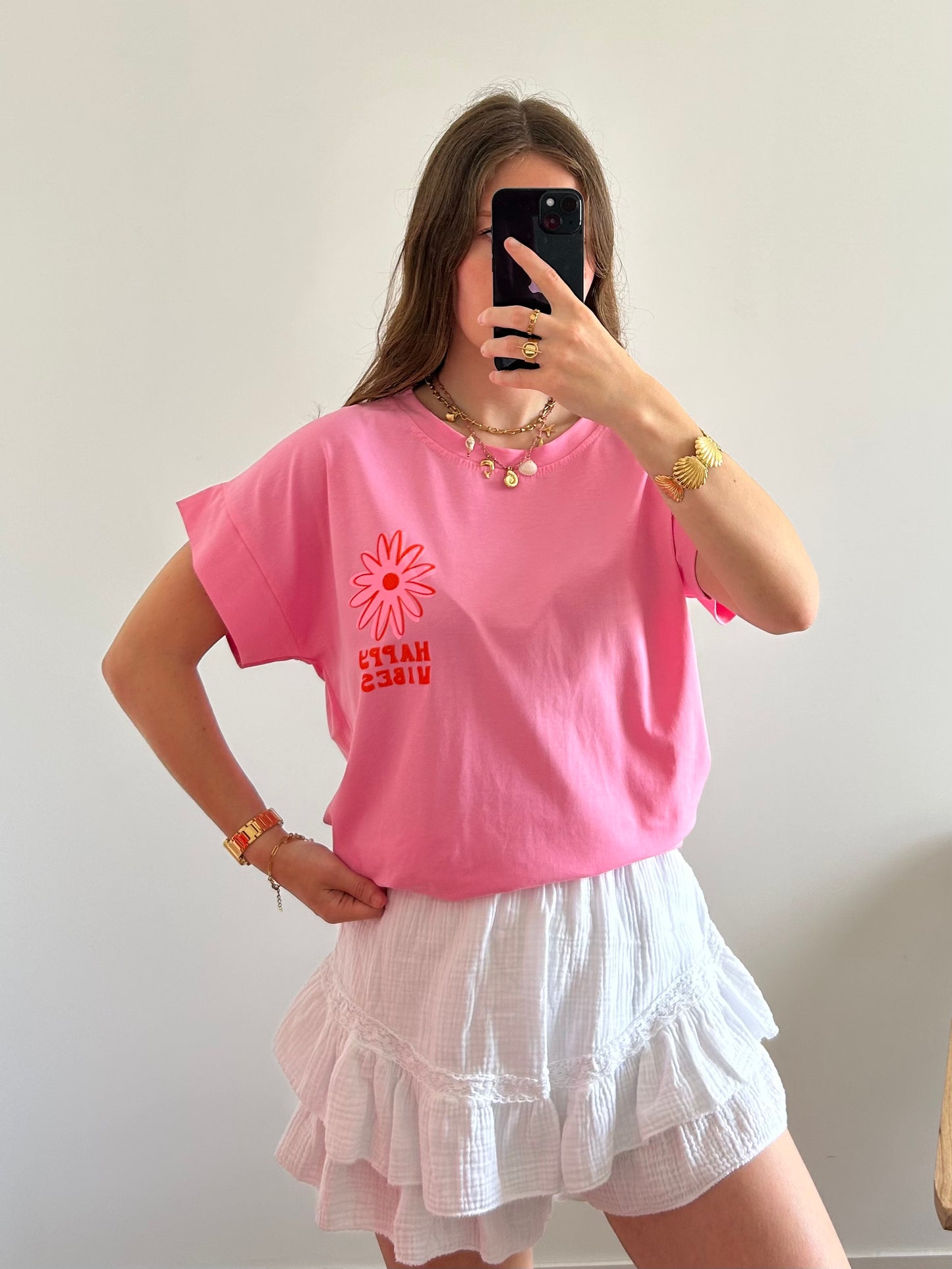 T-shirt HAPPY rose