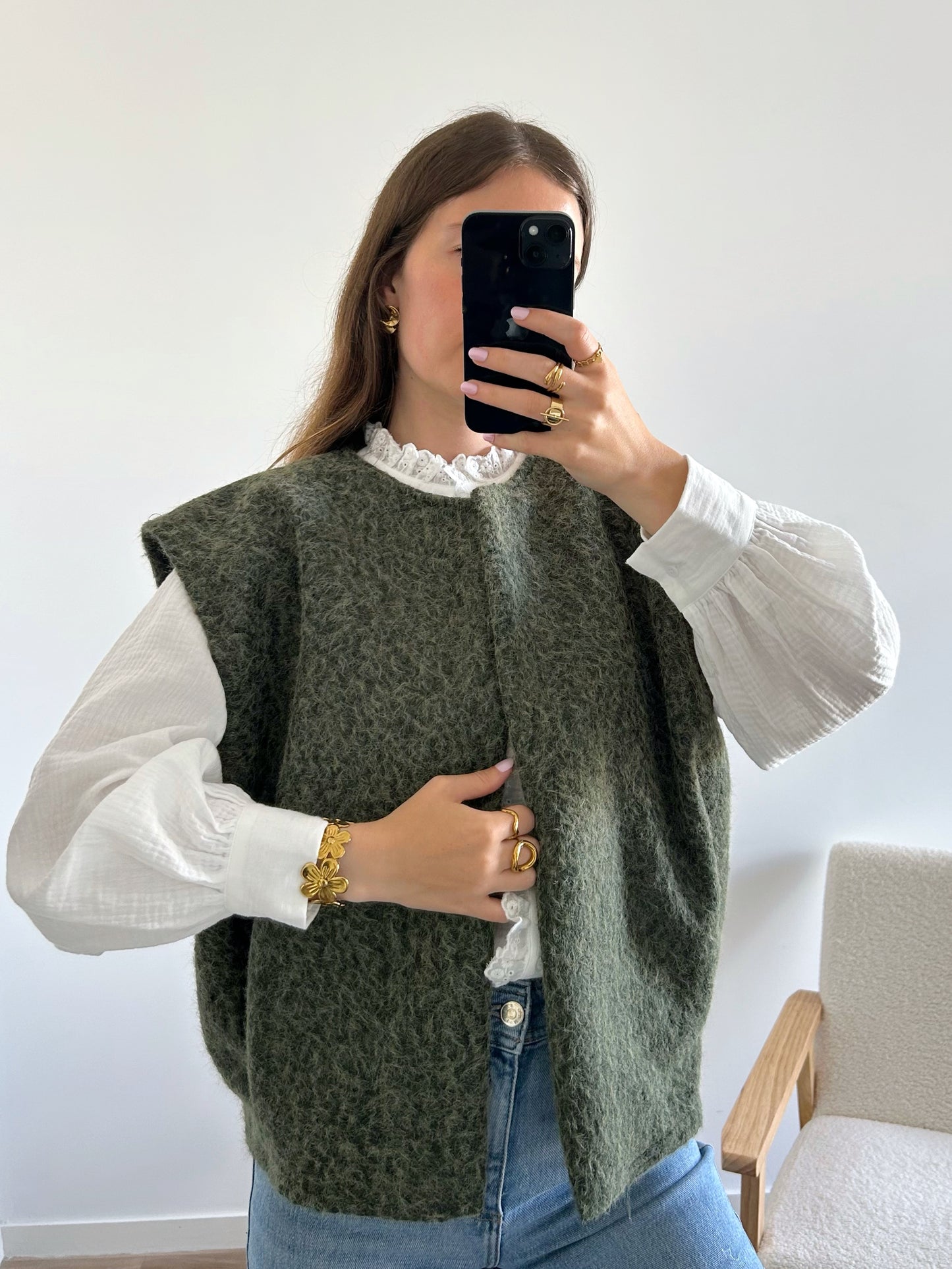 Veste sans manches LINA kaki