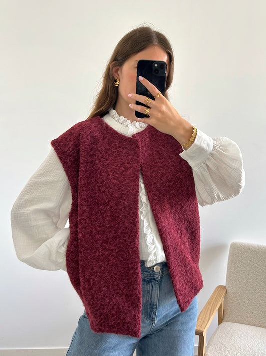 Veste sans manches LINA bordeaux
