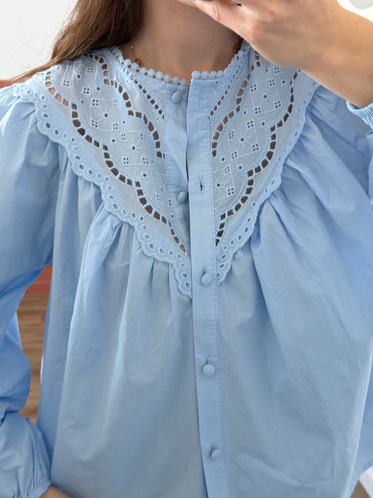 Blouse CLÉMENCE bleue