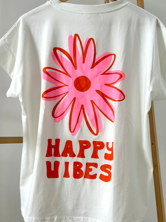 T-shirt HAPPY blanc