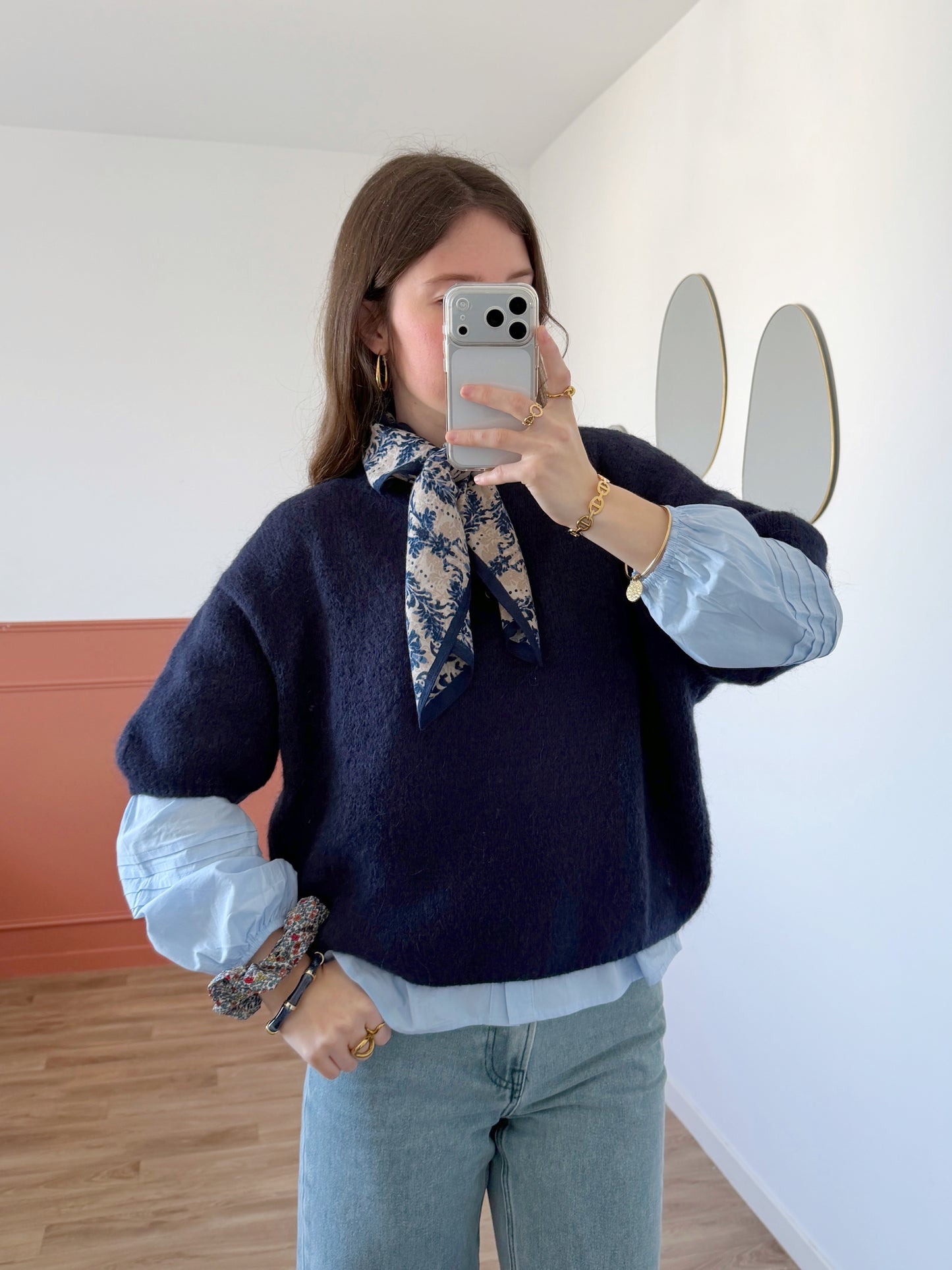 Pull manches courtes LANA bleu marine