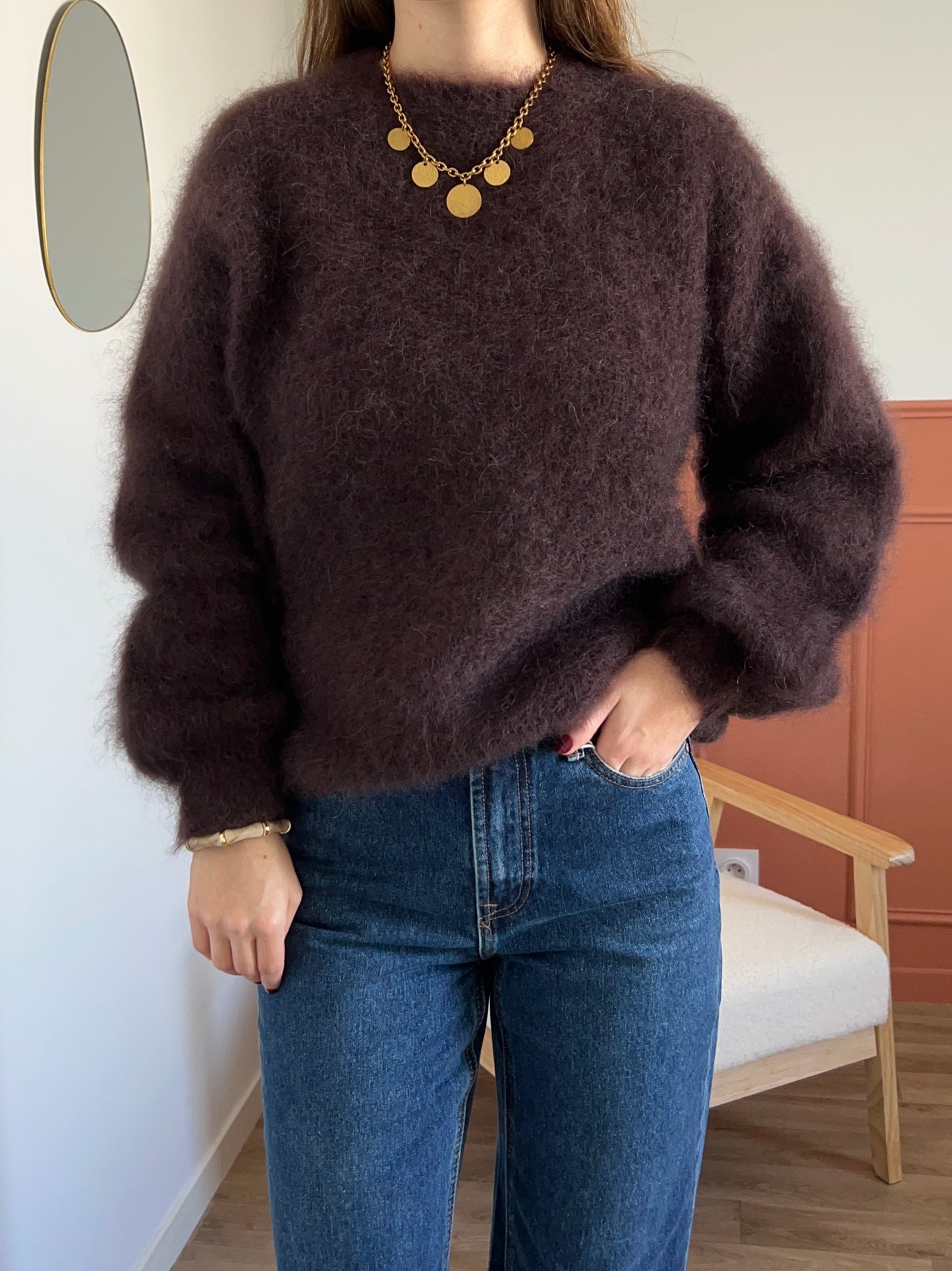 Pull MOHAIR marron