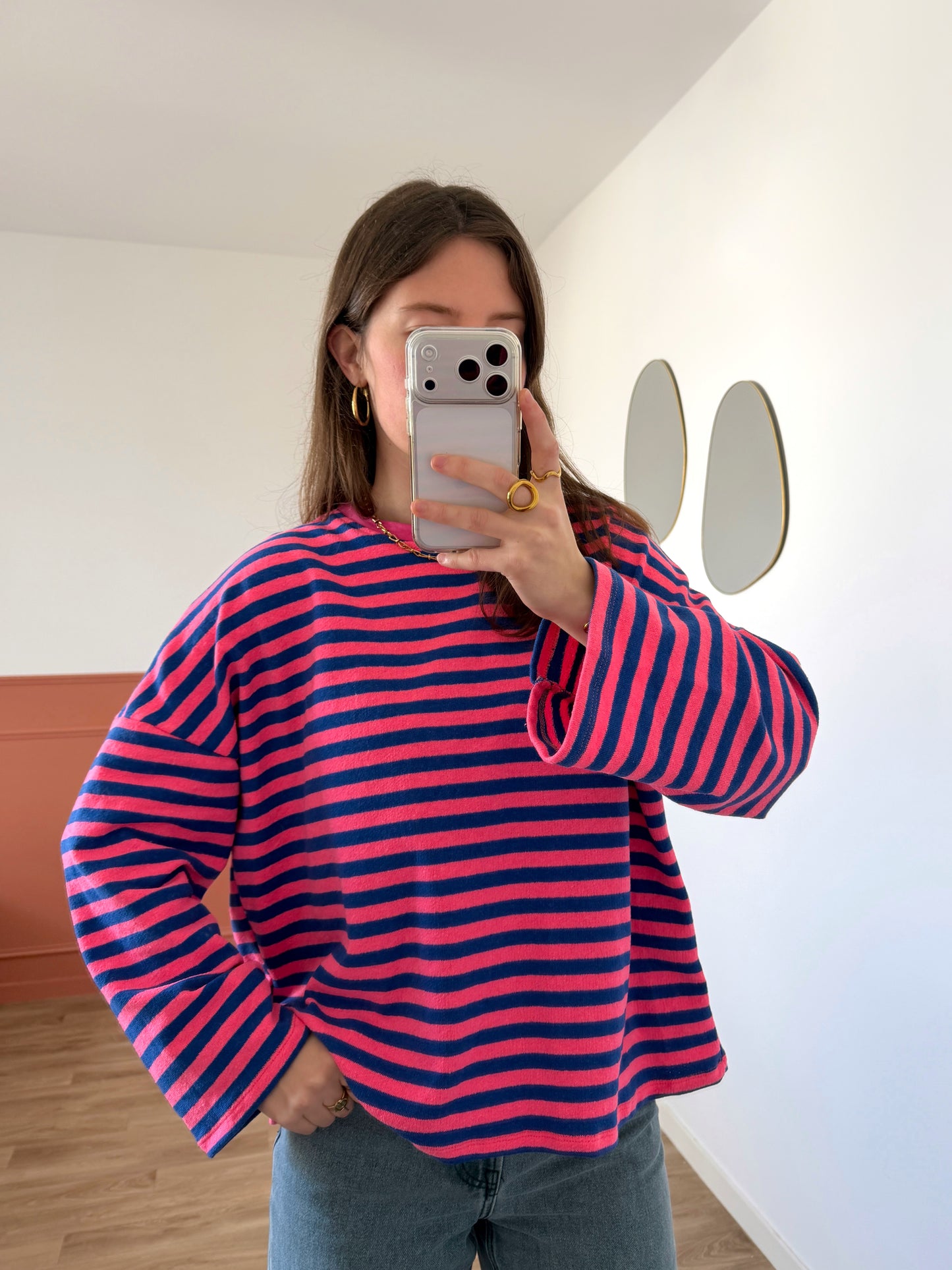 T-shirt ENORA rose et bleu