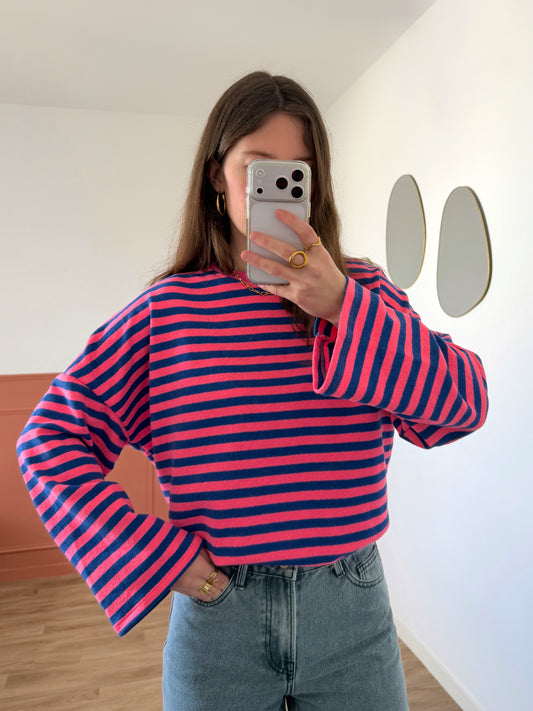 T-shirt ENORA rose et bleu