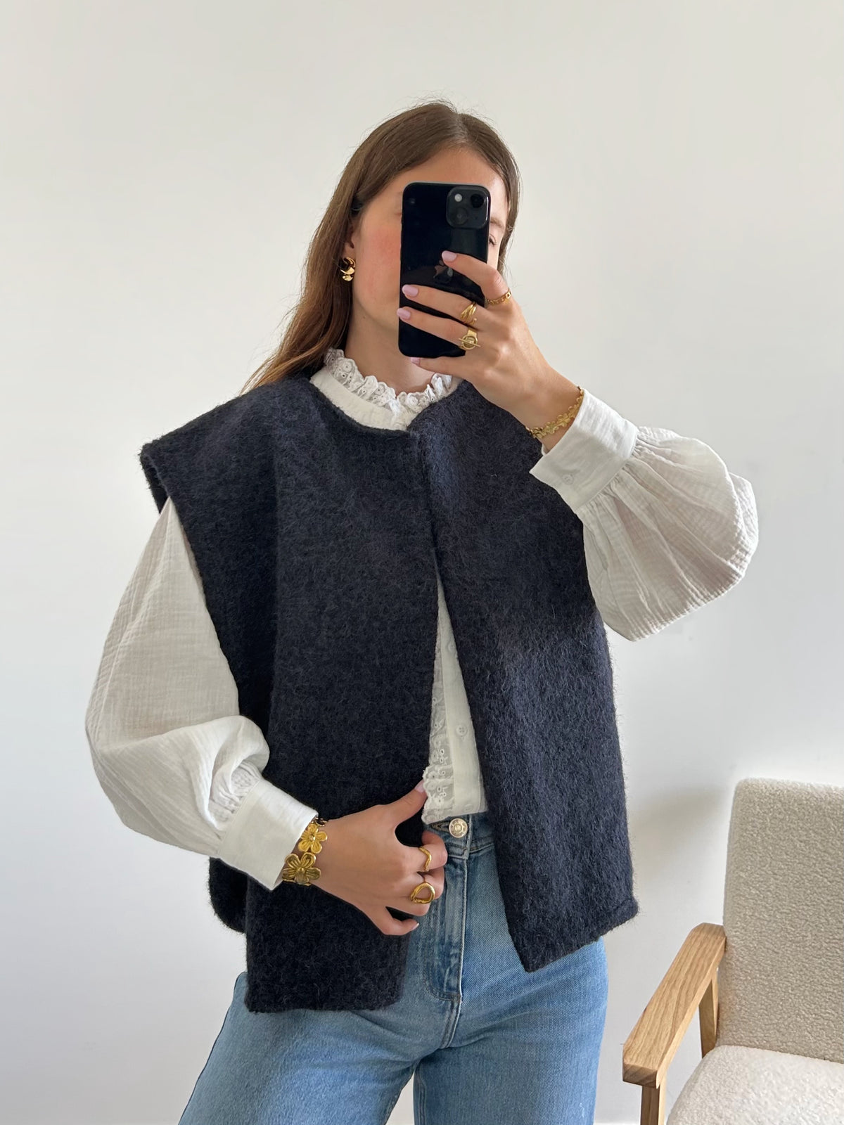 Veste sans manches LINA bleu marine