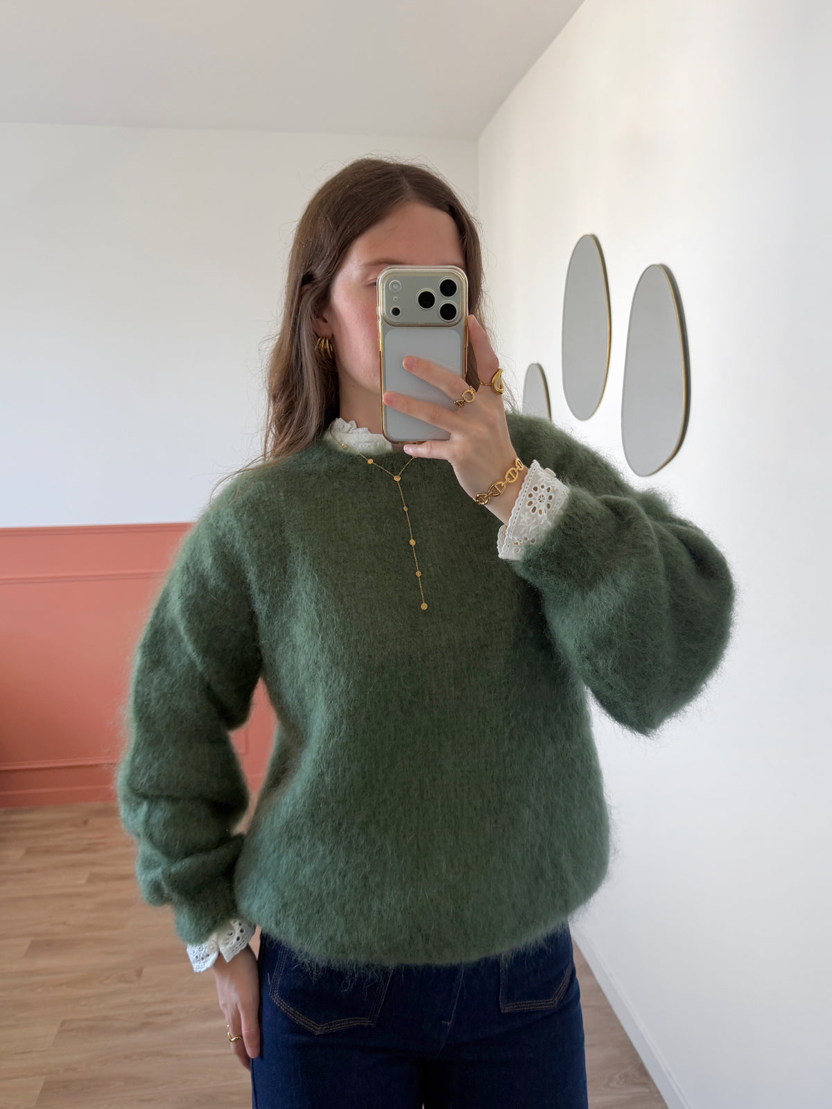 Pull MOHAIR vert