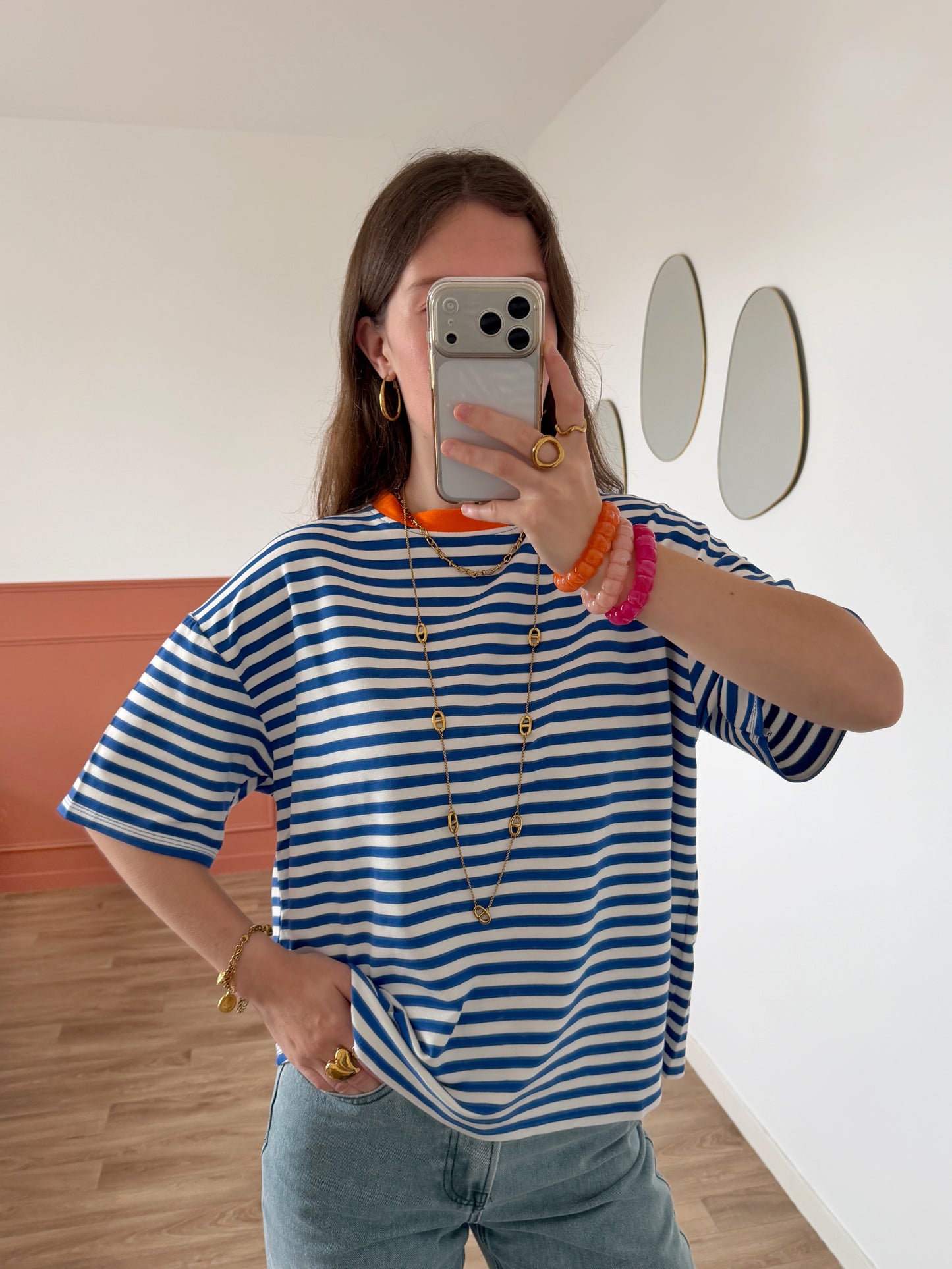 T-shirt AXELLE bleu et blanc