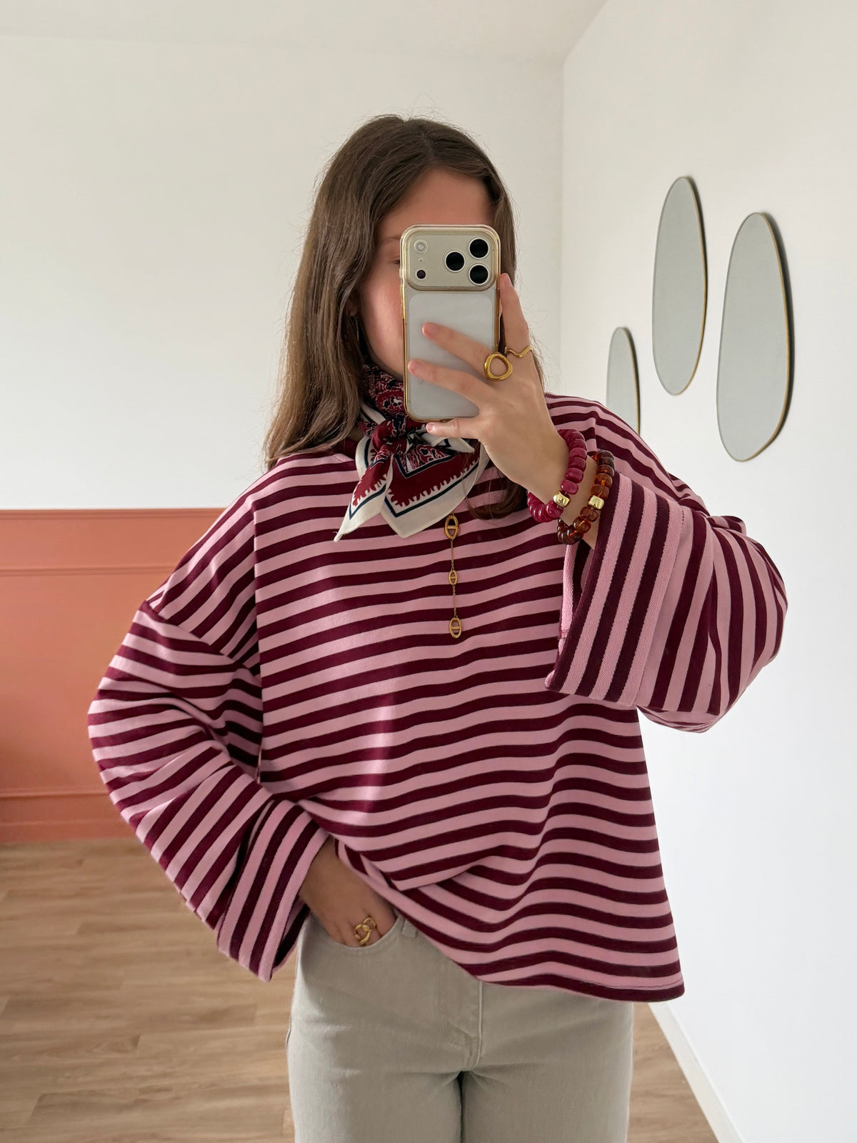 T-shirt BLEUENN rose et bordeaux