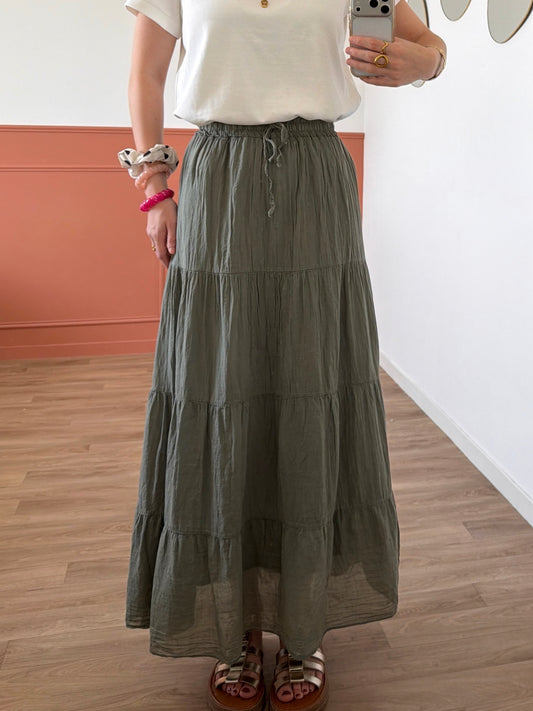 Jupe longue MORGANE kaki