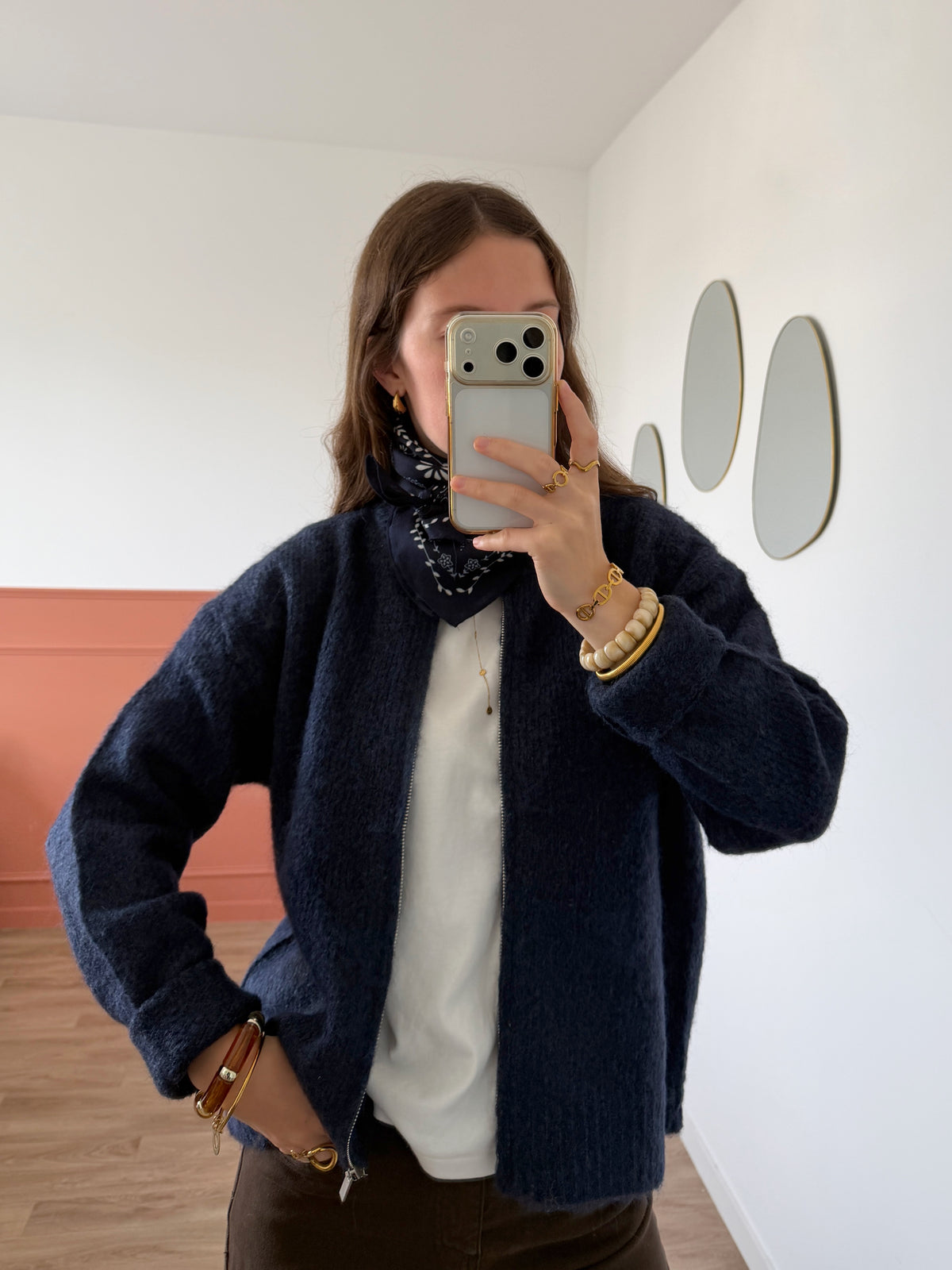 Gilet zippé SOPHIE bleu marine