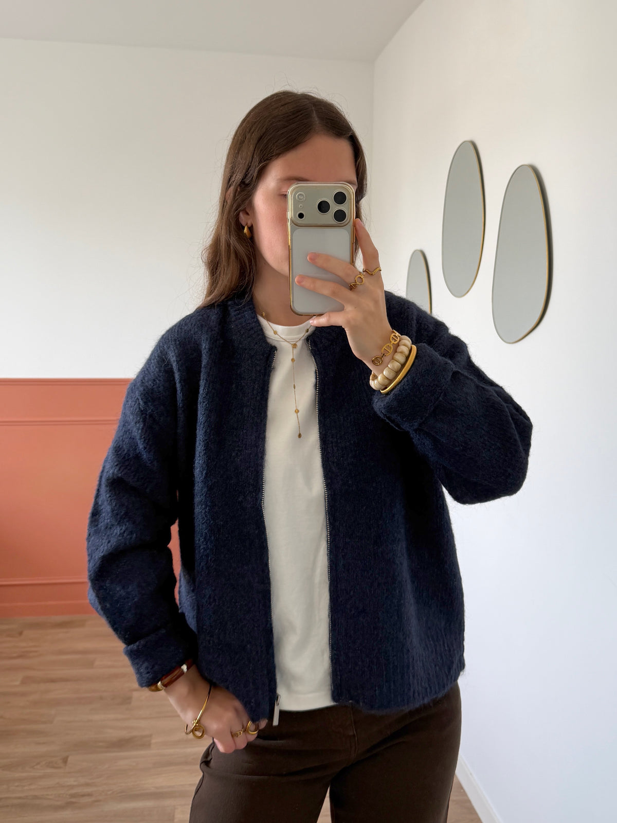 Gilet zippé SOPHIE bleu marine