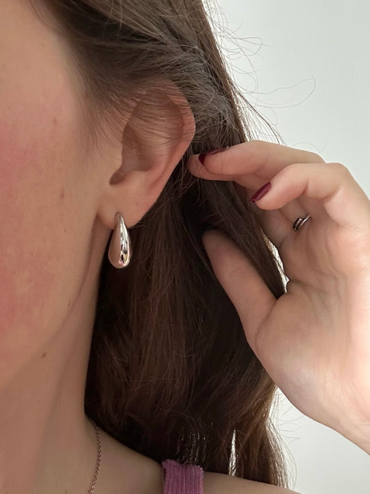 Boucles d'oreilles GOUTTES argentées