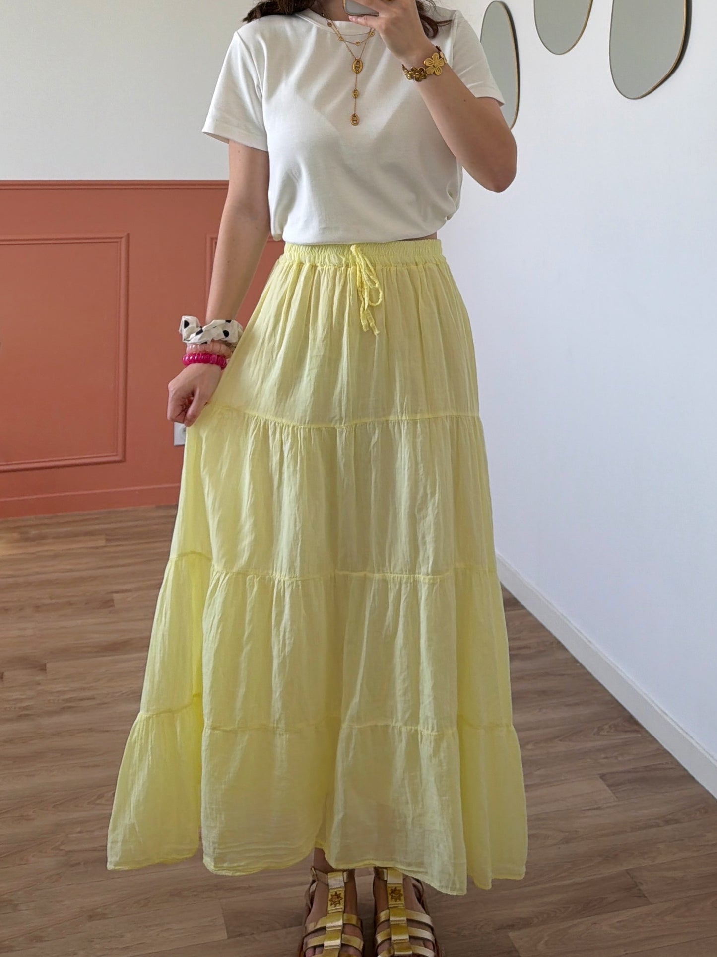 Jupe longue MORGANE jaune
