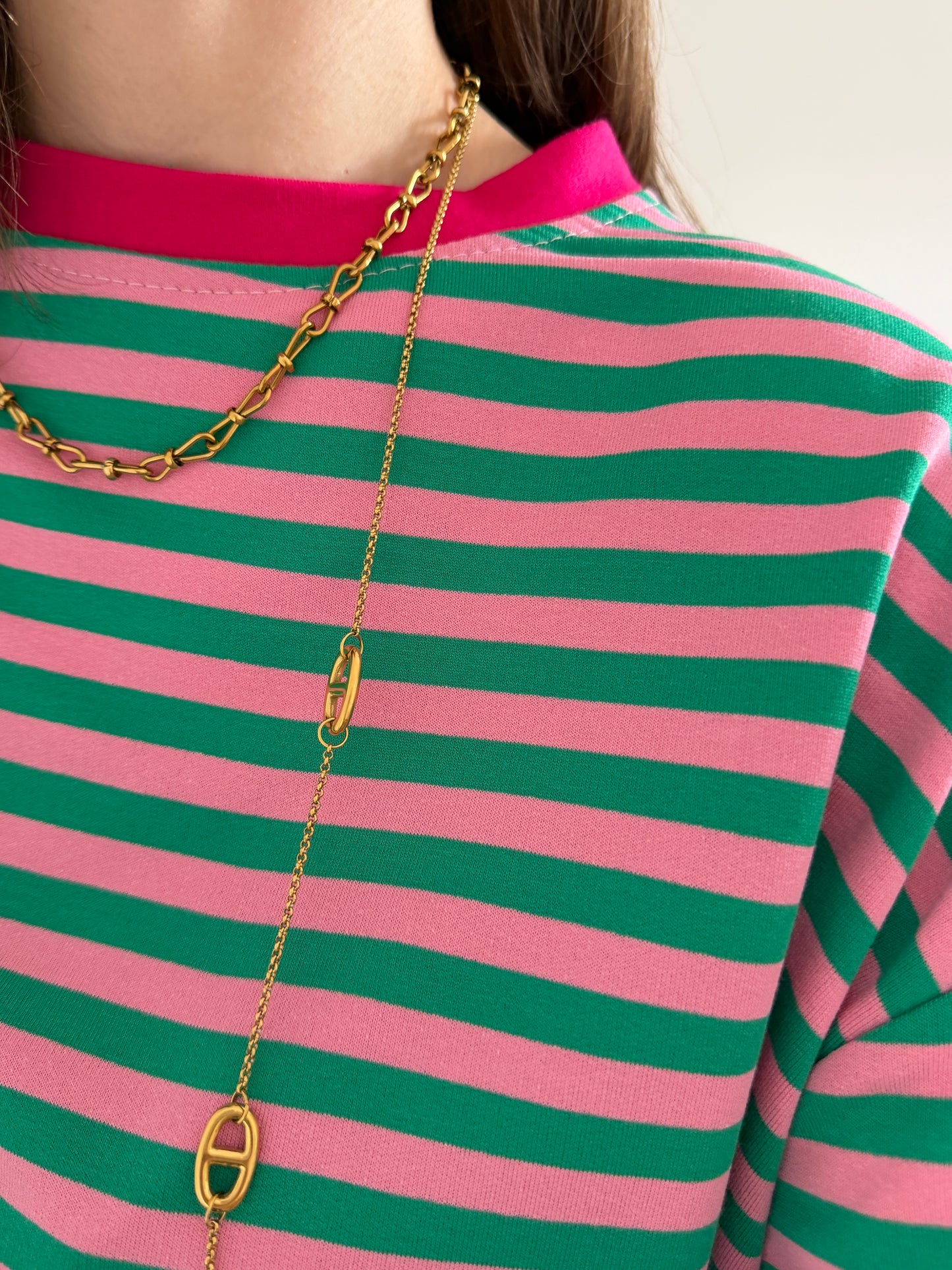 T-shirt AXELLE vert et rose