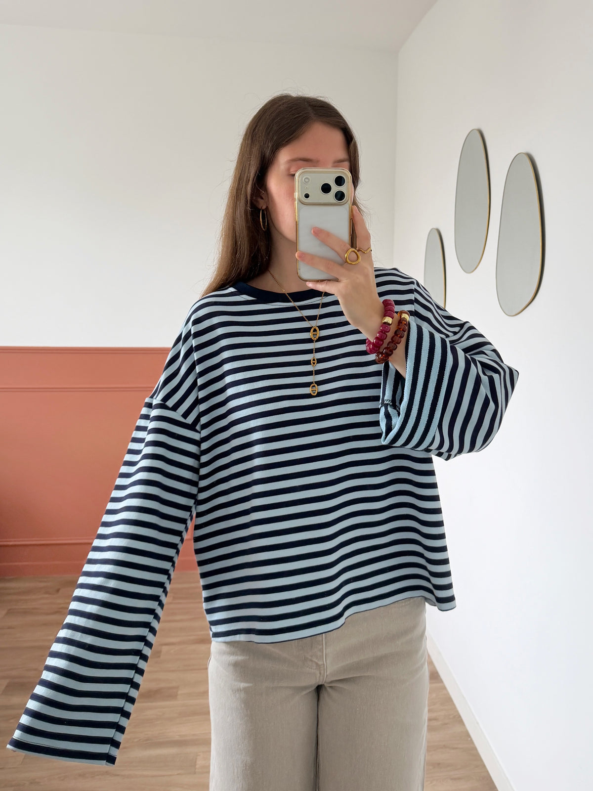 T-shirt BLEUENN bleu et marine