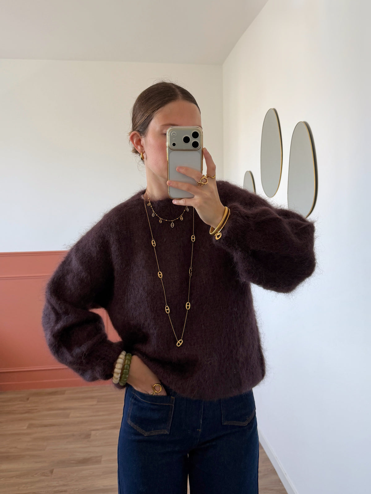 Pull MOHAIR marron