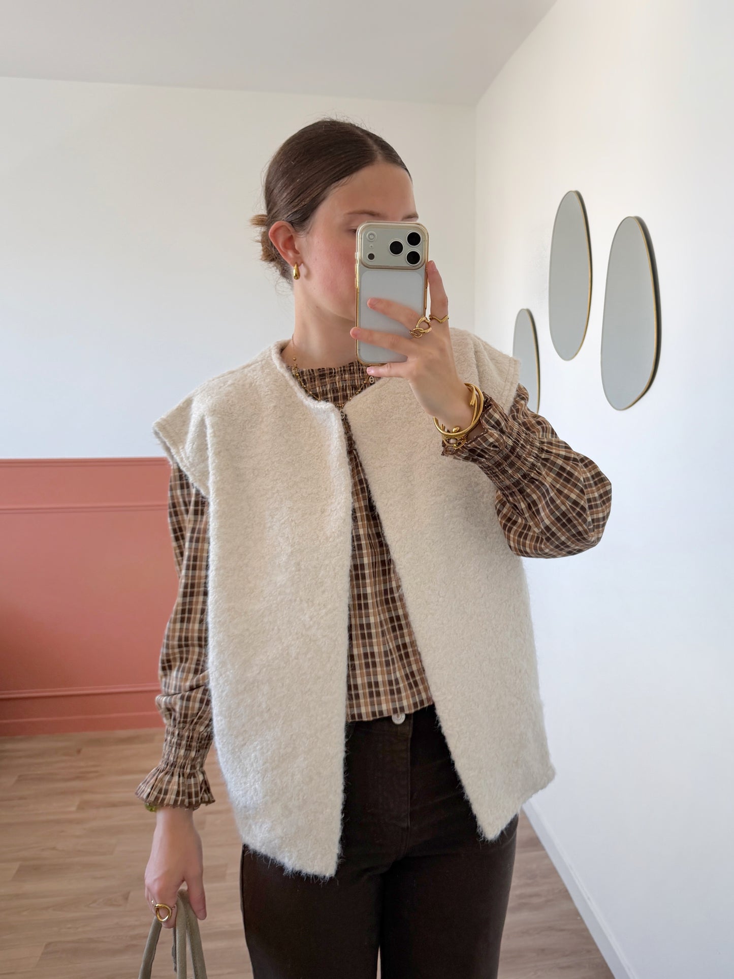 Veste sans manches LINA écrue