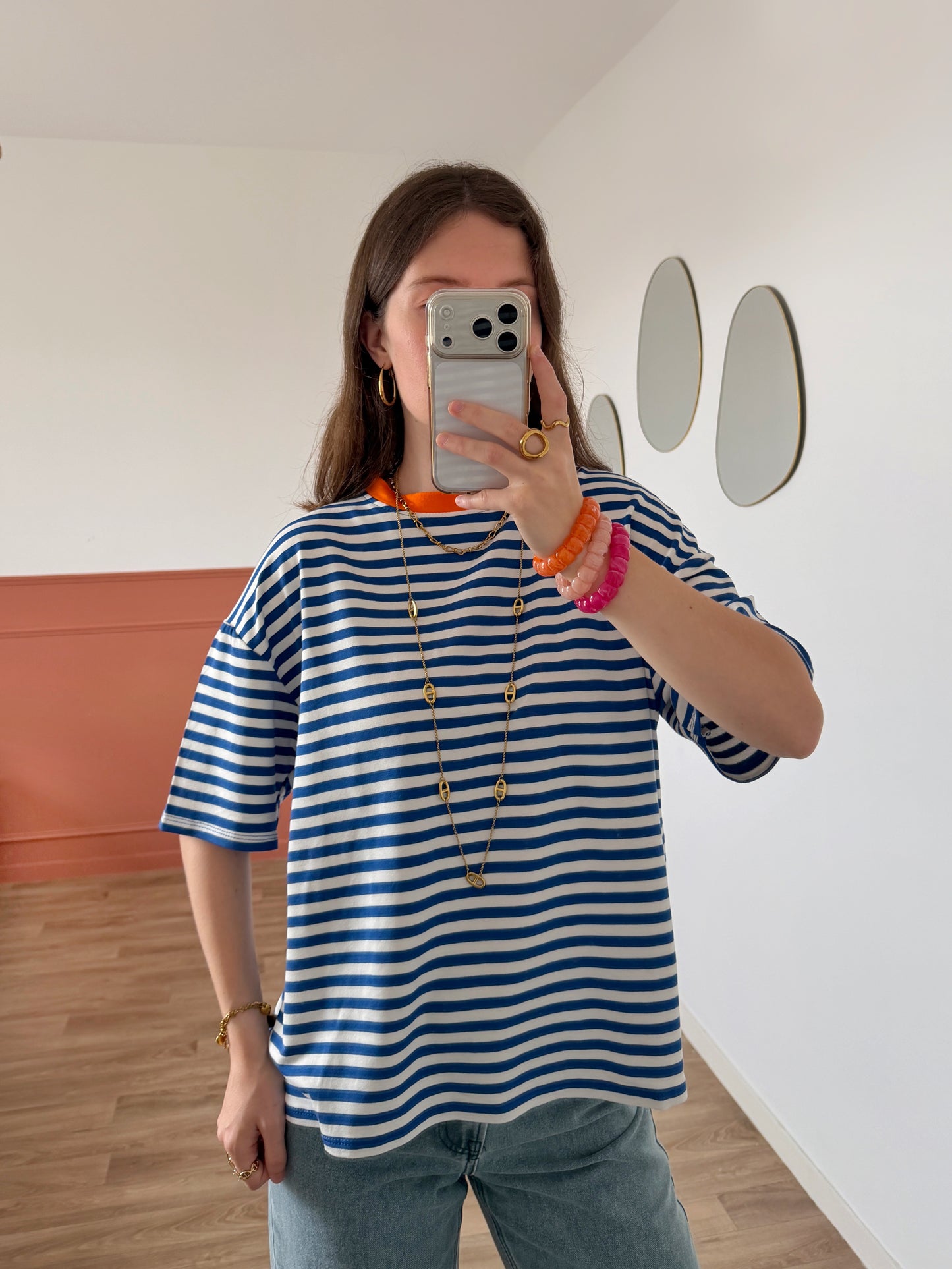 T-shirt AXELLE bleu et blanc