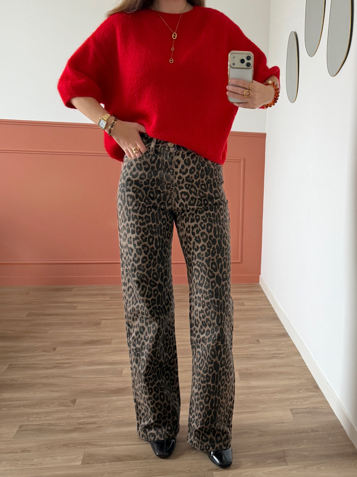 Pull manches courtes LANA rouge