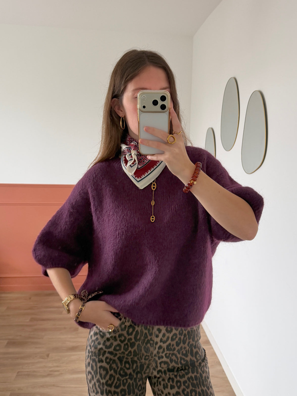 Pull manches courtes LANA violet