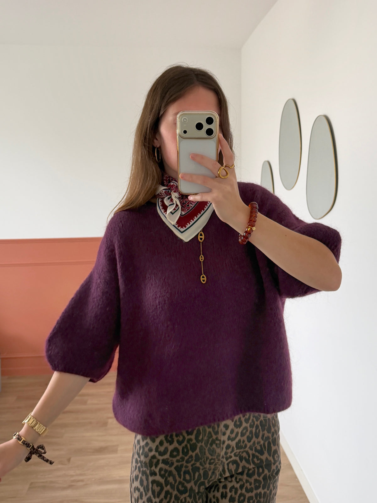 Pull manches courtes LANA violet