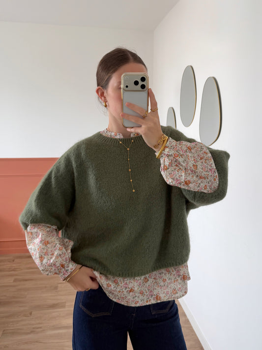 Pull manches courtes LANA kaki