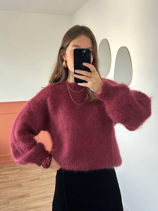 Pull MOHAIR bordeaux