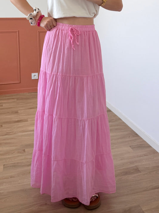 Jupe longue MORGANE rose