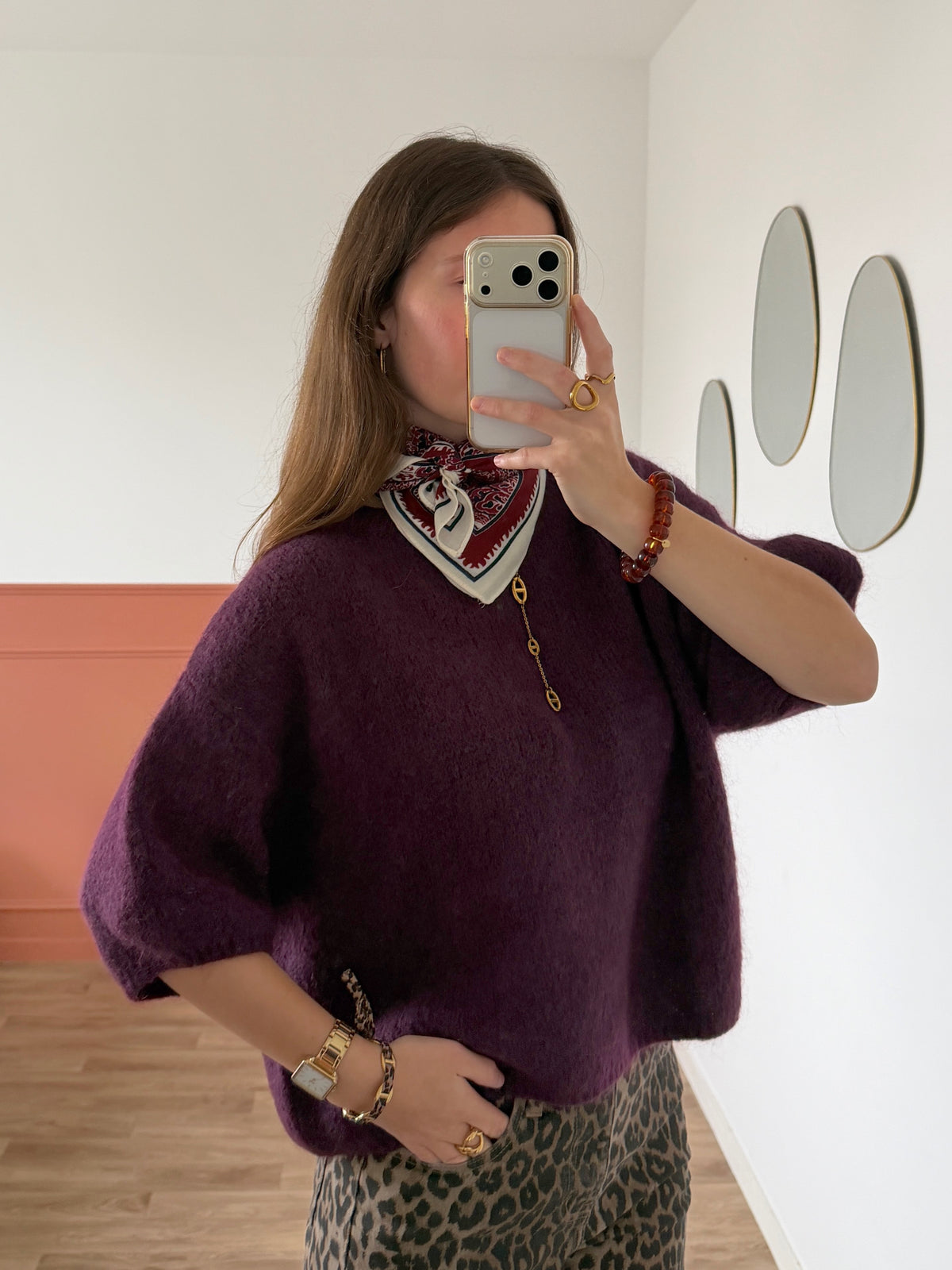 Pull manches courtes LANA violet