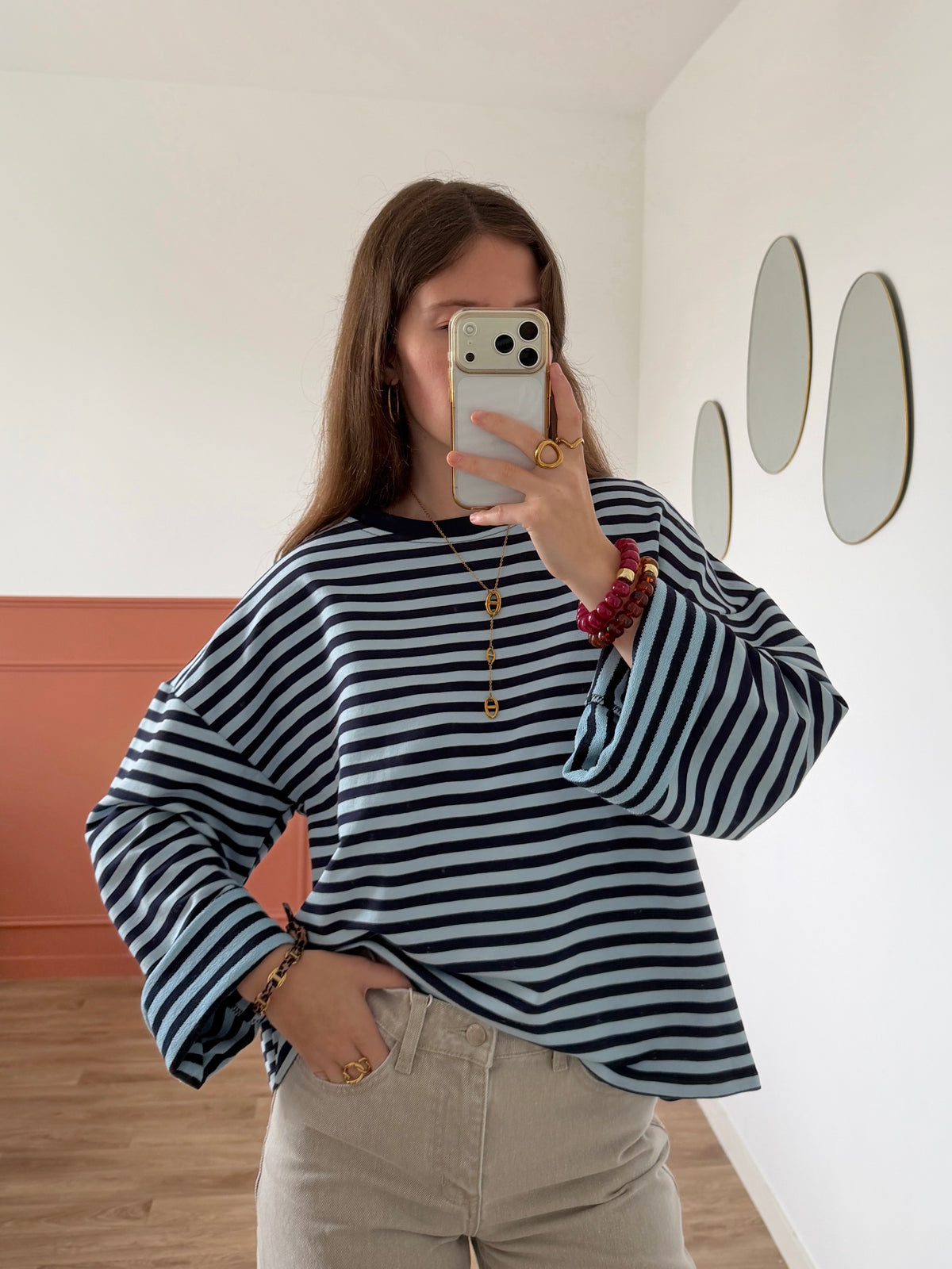 T-shirt BLEUENN bleu et marine