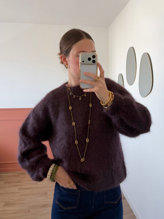 Pull MOHAIR marron